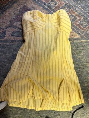 Free People Yellow Striped Tube Dress